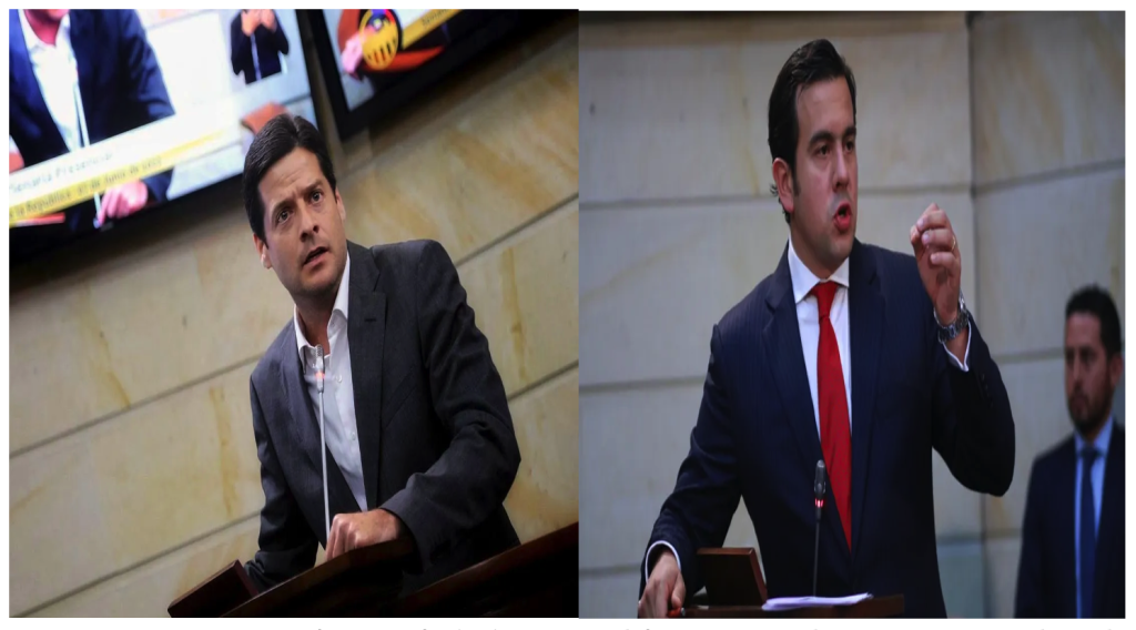 Ex congresista Mauricio Gómez Amín (izq) quien podría ocupar un alto cargo ministerial en el nuevo Gobierno de Abelardo De La Espriella. El ex congresista y ex candidato a la Alcaldía de Bogotá (der) Rodrigo Lara Restrepo fue confirmado por el Presidente Electo De La Espriella como nuevo Ministro del Interior. Fotos: Radio Nacional de Colombia y La Silla Vacía.