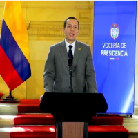 Andrés Barreto, Secretario Jurídico de la Presidencia de la República al anunciar la objeción del proyecto de Ley de Requisitos de Altos Cargos del Estado promovida por el Centro Democrático. Foto: Revista SEMANA