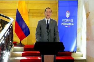 Andrés Barreto, Secretario Jurídico de la Presidencia de la República al anunciar la objeción del proyecto de Ley de Requisitos de Altos Cargos del Estado promovida por el Centro Democrático. Foto: Revista SEMANA