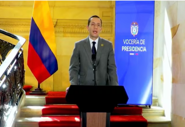 Andrés Barreto, Secretario Jurídico de la Presidencia de la República al anunciar la objeción del proyecto de Ley de Requisitos de Altos Cargos del Estado promovida por el Centro Democrático. Foto: Revista SEMANA