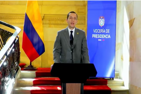 Andrés Barreto, Secretario Jurídico de la Presidencia de la República al anunciar la objeción del proyecto de Ley de Requisitos de Altos Cargos del Estado promovida por el Centro Democrático. Foto: Revista SEMANA